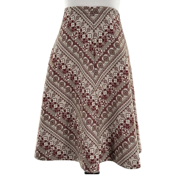 Vintage womens handmade fits as a size XS maroon tan midi 70s - Picture 1 of 7